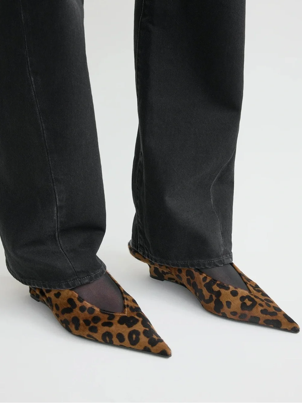 NWT Toteme Wedge-heel Pony Hair Slingbacks Leopard